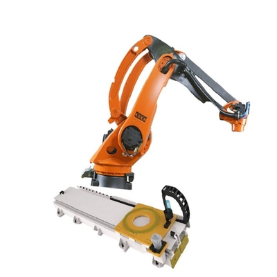 KR 40 PA 4 แกนวางพาเลท Kuka Robot Arm น้ำหนักบรรทุก 40KG พร้อม GBS Robot Rail