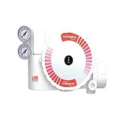 วาล์วควบคุมลมสีขาวและสีแดงพร้อมตัวกำหนดตำแหน่ง Flowserve UAS Logix 3200 MD ขึ้นไป
