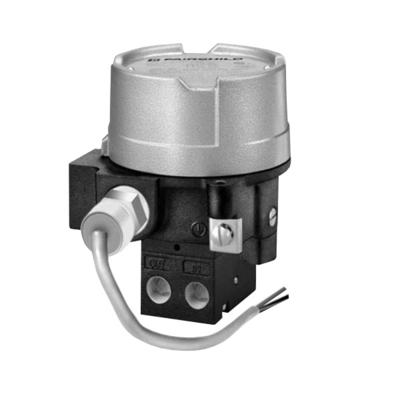 วาล์วควบคุมไฟฟ้าพร้อม Fisher DVC6200 Valve Positioner และ Fairchild Explosion Proof Transducer TXI7800 Volume Boos