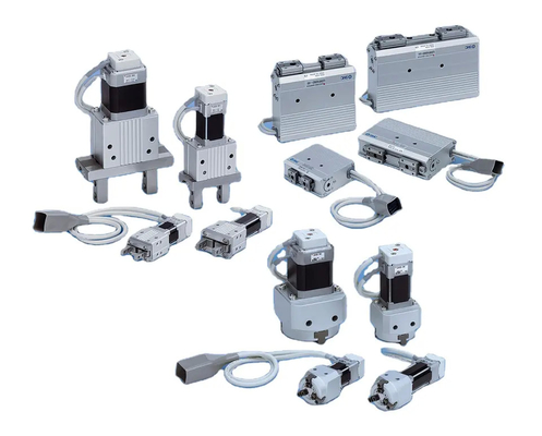 หุ่นยนต์โคบอท UR UR10 พร้อม SMC Electric Gripper ชนิด 3 นิ้ว หุ่นยนต์ทำงานร่วมกัน LEHS สำหรับการจัดการพาเลท