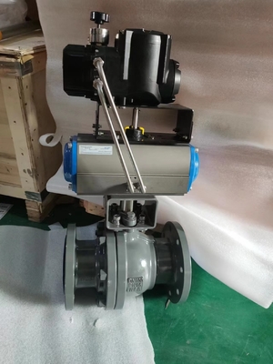 วาล์วควบคุมไฟฟ้าพร้อม Fisher DVC6200 Valve Positioner และ Fairchild Explosion Proof Transducer TXI7800 Volume Boos