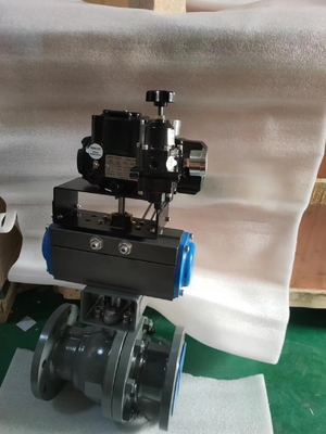 วาล์วควบคุมไฟฟ้าพร้อม Fisher DVC6200 Valve Positioner และ Fairchild Explosion Proof Transducer TXI7800 Volume Boos