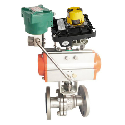 วาล์วควบคุมแบบจีนพร้อมหัวขับลมและโซลินอยด์วาล์ว Asco 8210G และลิมิตสวิตช์ Westlock 2200