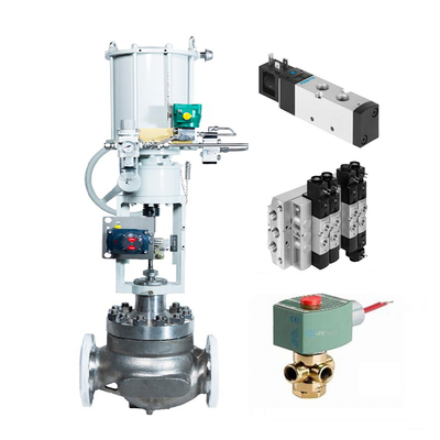 วาล์วควบคุมจีนพร้อมตัวกระตุ้นนิวเมติกและ Asco 8210G และ Festo VUVS-L30 โซลินอยด์วาล์ว