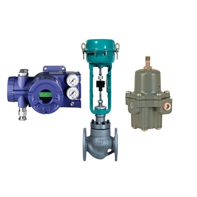 Foxboro SRD960 Valve Positioner พร้อม Fisher 67CFR Filter Regulator และวาล์วควบคุมการไหล