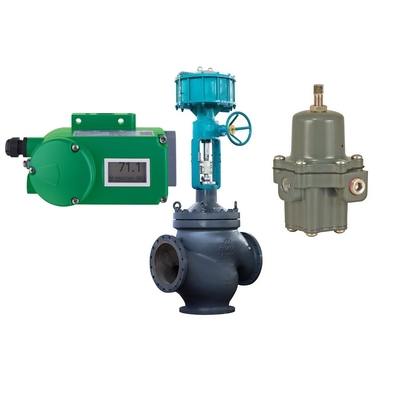 Foxboro SRD998 Valve Positioner พร้อมวาล์วควบคุมการไหลและ Fisher 67CFR Filter Regulator