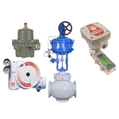 วาล์วควบคุมการไหลด้วย Flowserve 3200MD Valve Positioner ASCO 551 Solenoid Valve 67CFR Filter Regulator