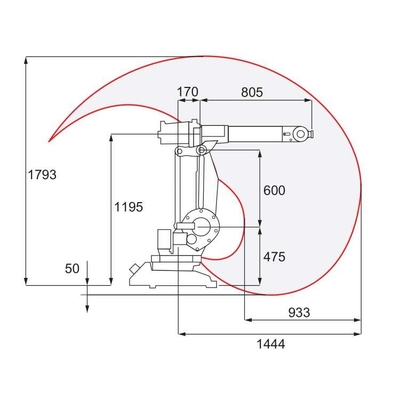 6 Axis Robotic Arm ABB IRB 1410 พร้อมสถานีทําความสะอาดปืน CNGBS สําหรับอัตโนมัติหุ่นยนต์ปั่น