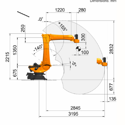 KUKA KR 180 R3200 PA ค่าใช้งาน 180kg กับ GNGBS โรบอต จับสําหรับโรงงาน
