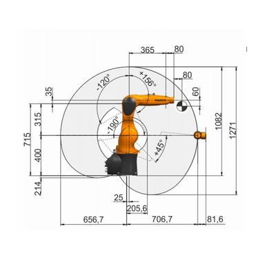 Kuka อุตสาหกรรมหุ่นยนต์แขน 6 แกน KR 6 R700 กับ CNGBS หุ่นยนต์จับสําหรับหุ่นยนต์การจัดการอัตโนมัติ