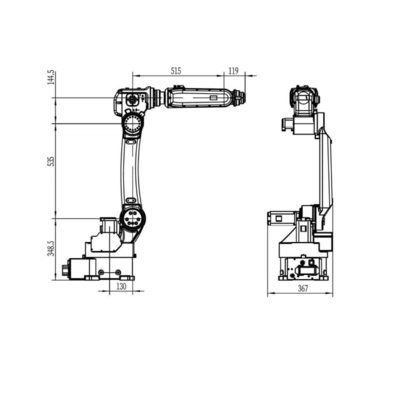6 Axis CNGBS Robot Arm GBS6-C1400 กับเครื่องเชื่อม ARC อื่น ๆ CM350AR เป็นเครื่องเชื่อมสําหรับการเชื่อม