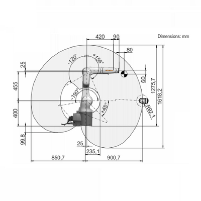 KUKA โรบอตปั่น KR 6 R900-2 โคบอต พร้อมเครื่องวางตําแหน่งปั่น CNGBS สําหรับปั่นอื่น ๆ