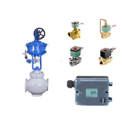 วาล์วควบคุม Pneumatic กับ Samson 3725 Electropneumatic Positioner และ ASCO วาล์ว Solenoid