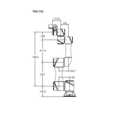 TM5-700 โคบอท ด้วยความกว้าง 700 มม และเครื่องปรับน้ําหนัก 6 กิโลกรัม สําหรับหุ่นยนต์ขนาดเล็กเป็นหุ่นยนต์ร่วมมือ