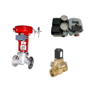 วาล์วควบคุม Pneumatic ที่มีชื่อเสียงของจีนกับ Masoneilan SVI2-21123121 positioner และ Burkert 5404 Solenoioid วาล์ว