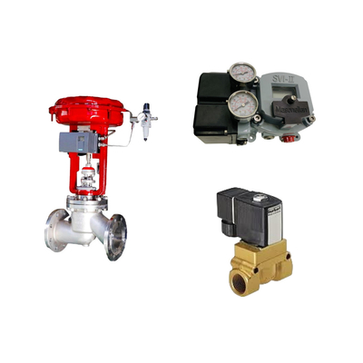 วาล์วควบคุม Pneumatic ที่มีชื่อเสียงของจีนกับ Masoneilan SVI2-21123121 positioner และ Burkert 5404 Solenoioid วาล์ว
