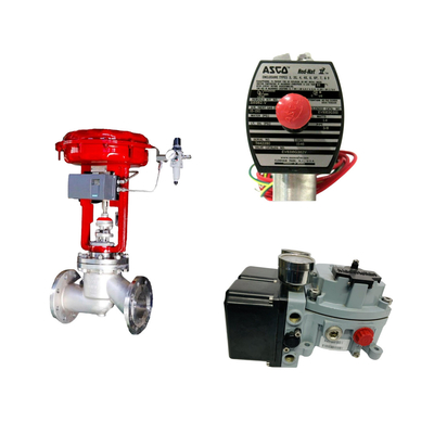วาล์วควบคุม Pneumatic ที่มีชื่อเสียงของจีนที่มี Masoneilan SVI2-21123121 positioner และ ASCO วาล์ว solenoid