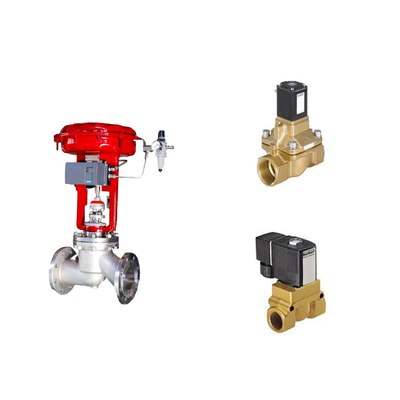 วาล์วควบคุมปนูเมติกที่มี Koso KGP5000 Smart Valve Positioner และ Burkert 5404 Solenoid Valve