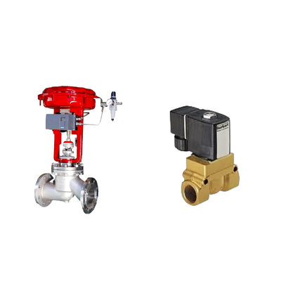 วาล์วควบคุมปนูเมติกที่มี Koso KGP5000 Smart Valve Positioner และ Burkert 5404 Solenoid Valve