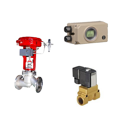 วาล์วควบคุมแบบนิวเมติก ด้วยซัมสัน Electropneumatic 3730-3 Positioner และ Burkert แบบ 5404 วาล์ว solenoid