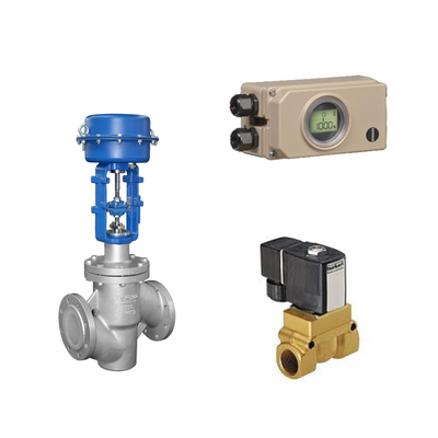 วาล์วควบคุมแบบนิวเมติก ด้วยซัมสัน Electropneumatic 3730-3 Positioner และ Burkert แบบ 5404 วาล์ว solenoid