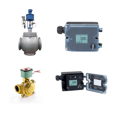 วาล์วควบคุม Pneumatic กับ Samson 3725 Electropneumatic Positioner และ ASCO วาล์ว Solenoid