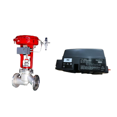วาล์วควบคุมด้วย Fisher 3800 เป็นเครื่องตั้งตําแหน่ง และ ASCO Series 210 Solenoid Valves