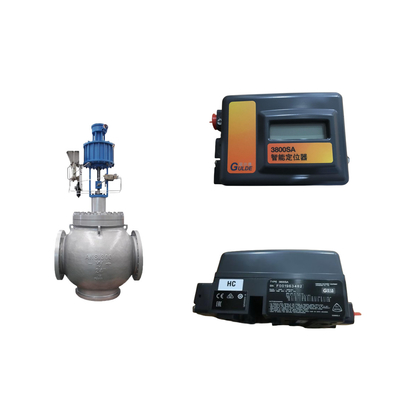 วาล์วควบคุมด้วย Fisher 3800 เป็นเครื่องตั้งตําแหน่ง และ ASCO Series 210 Solenoid Valves
