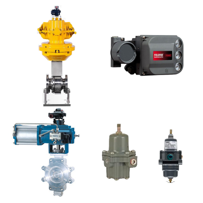 วาล์วควบคุมด้วย Fisher DVC6200 Positioner และ Fisher 67CFR กําหนดการกรอง
