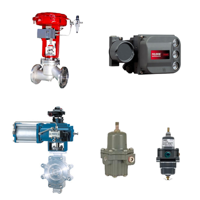 วาล์วควบคุมด้วย Fisher DVC6200 Positioner และ Fisher 67CFR กําหนดการกรอง