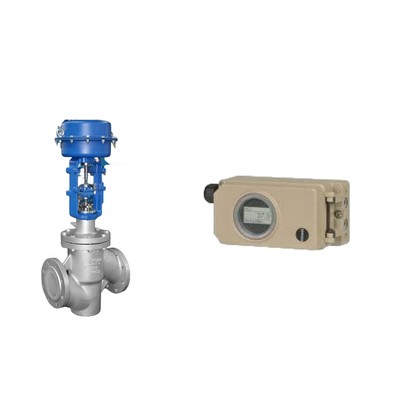 วาล์วควบคุมท่อระบายน้ําแบบกระบวน พร้อม Samson Electropneumatic 3730-3 Positioner และ Fisher 67CFR Filter Regulator