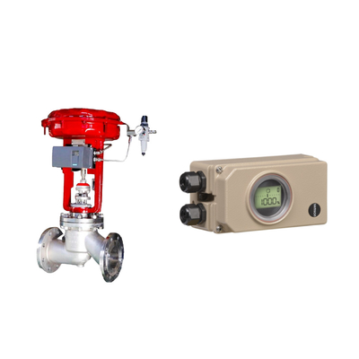 วาล์วควบคุมท่อระบายน้ําแบบกระบวน พร้อม Samson Electropneumatic 3730-3 Positioner และ Fisher 67CFR Filter Regulator