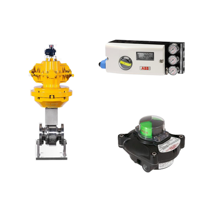 วาล์วควบคุมปนิวเมติกด้วย ABB TZIDC-200 Positioner และ Rotork Limit Switch