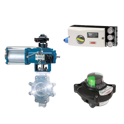 วาล์วควบคุมปนิวเมติกด้วย ABB TZIDC-200 Positioner และ Rotork Limit Switch
