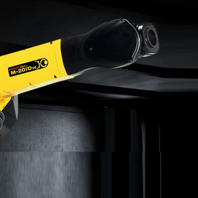 6 Axis Industrial Fanuc Robot Arm M-20iD/25 พร้อมเครื่องตั้งตําแหน่งหุ่นยนต์ CNGBS สําหรับการปั่น