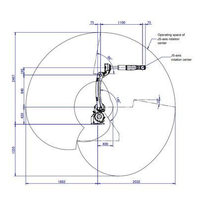 M-10iD / 8L Fanuc Robot Arm With 2032MM Reach Of 6 Axis Robot Arm With CNGBS Dressing Pack สําหรับการปั่น
