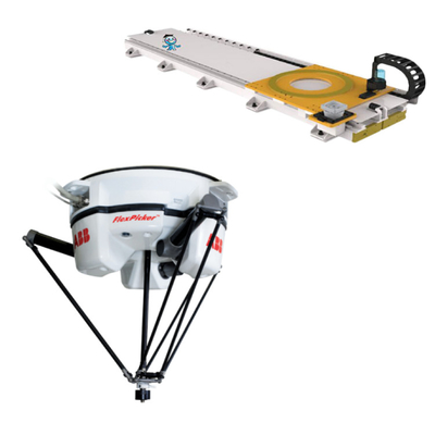 ABB 4 Axis Robot Arm IRB 360-1 กับ CNGBS Guide Rail เป็นเครื่องประกอบสําหรับการจัดการ OEM