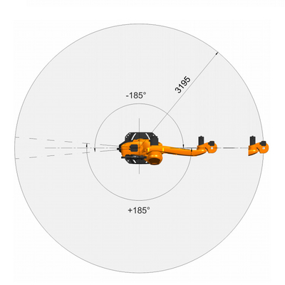 KUKA KR 180 R3200 PA แขนหุ่นยนต์ 5 แกน พร้อมภาระ 180KG สําหรับเครื่องบรรจุเป็นหุ่นยนต์ปาเลต