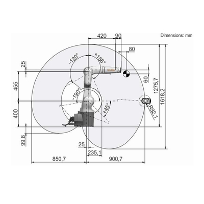 7 Axis Robotic Arm Kuka LBR Iiwa 14 R820 CR พร้อม CNGBS เครื่องวางตําแหน่งการปั่นสําหรับหุ่นยนต์ปั่น