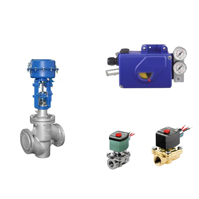 วาล์วควบคุม Pneumatic ของจีน ด้วย Intelligent Original Foxboro SRI990 Valve Positioner และ ASCO Solenoid Valve