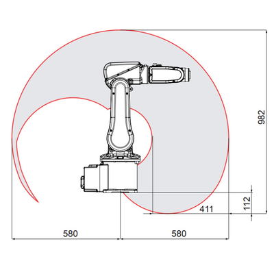 ABB IRB 120 6 Axis Industrial Robotic Arm With CNGBS Gripper สําหรับการผลิตที่ยืดหยุ่นและคอมแพคต์