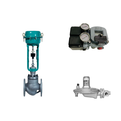 วาล์วควบคุมปนูเมติก กับ Masoneilan SVI2-21113111 วัลล์ววางตําแหน่งและ Fisher T205B วัลล์วควบคุมความดัน