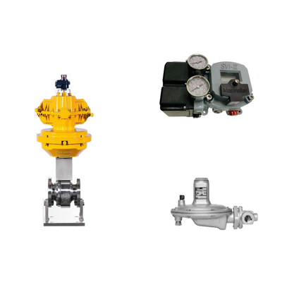 วาล์วควบคุมปนูเมติก กับ Masoneilan SVI2-21113111 วัลล์ววางตําแหน่งและ Fisher T205B วัลล์วควบคุมความดัน
