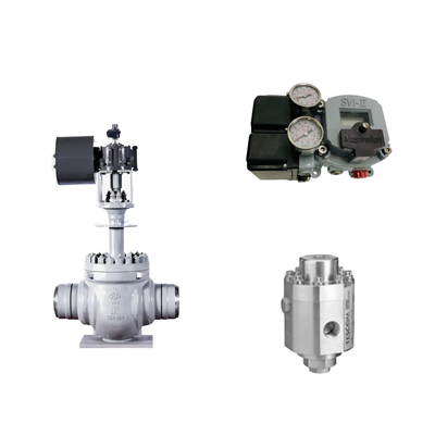 วาล์วควบคุมอากาศด้วย Masoneilan SVI2-21123121 Positioner และ Tescom 26-1100 วัลล์วควบคุมความดัน