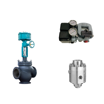 วาล์วควบคุมอากาศด้วย Masoneilan SVI2-21123121 Positioner และ Tescom 26-1100 วัลล์วควบคุมความดัน