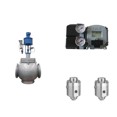 วาล์วควบคุมปนูเมติก ด้วย Masoneilan SVI2-21113121 Positioner และ Tescom 26-1100 วัลล์วควบคุมความดัน