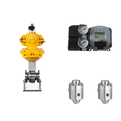 วาล์วควบคุมปนูเมติก ด้วย Masoneilan SVI2-21113121 Positioner และ Tescom 26-1100 วัลล์วควบคุมความดัน