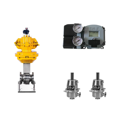 วาล์วควบคุม Pneumatic กับ Masoneilan SVI2-21123111 Positioner และ Fisher SR5 วัลล์วควบคุมความดัน
