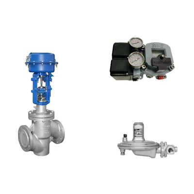 วาล์วควบคุมปนูเมติก กับ Masoneilan SVI2-21123111 Positioner และ Fisher T205B วัลล์วควบคุมความดัน