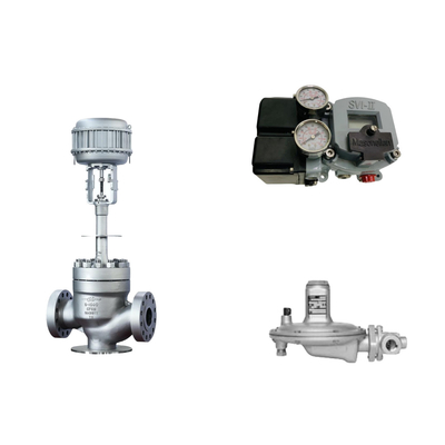วาล์วควบคุมปนูเมติก กับ Masoneilan SVI2-21123111 Positioner และ Fisher T205B วัลล์วควบคุมความดัน